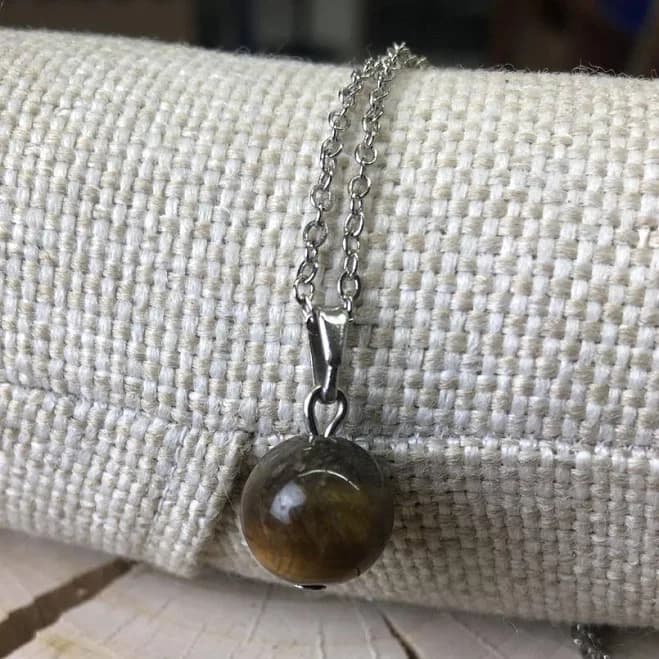 Sphere Cut Tiger Eye Stone Necklace