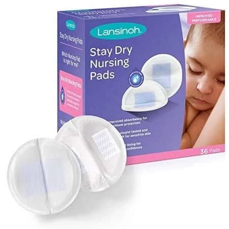 Lansinoh Stay Dry Disposable Nursing Pads for Breastfeeding, 36 count White, Size: 36 ct