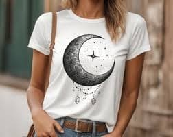 Celestial Moon Shirt, Mystic Moon and Sun Shirt, Boho Crystal Tee, Moon Phase T-shirt, Spiritual Shirt, Planets Tee Shirt, Space Shirt - Etsy