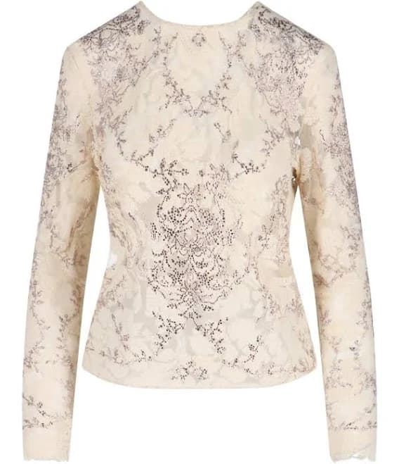Ermanno Scervino Lace Rhinestone Sweater