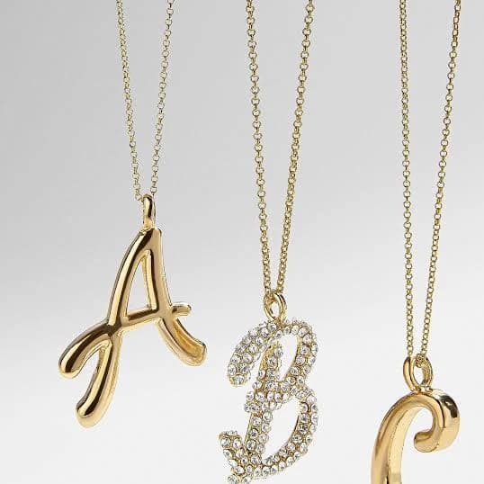 BaubleBar Script Initial Pendant Necklace