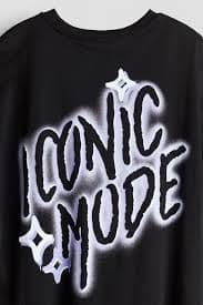 Oversized T-shirt - Black/Iconic Mode - Kids | H&M US