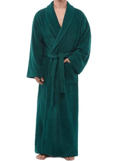 ARUS Men's Shawl Collar Turkish Terry Cotton Bathrobe