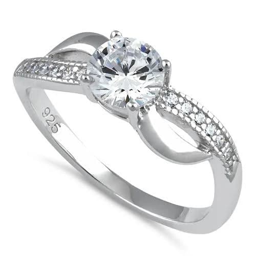 Sterling Silver CZ Engagement Ring