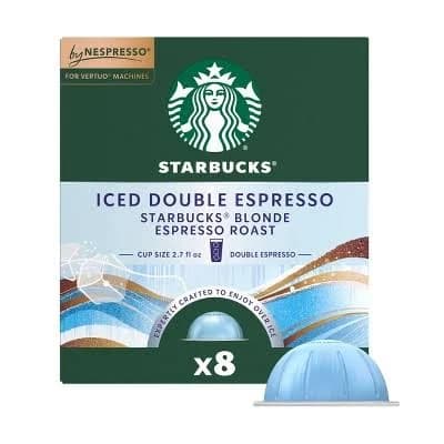 Starbucks Nespresso Vertuo Pods Iced Double Espresso Blonde Roast 8 ct