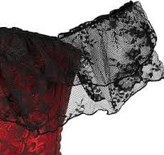 Amazon.com: Adoeren Women Off Shoulder Corset Bustier Floral Lace Trim Boned Underbust Halloween Party Goth Renaissance Cosplay Costume(Black,S) : Clothing, Shoes & Jewelry