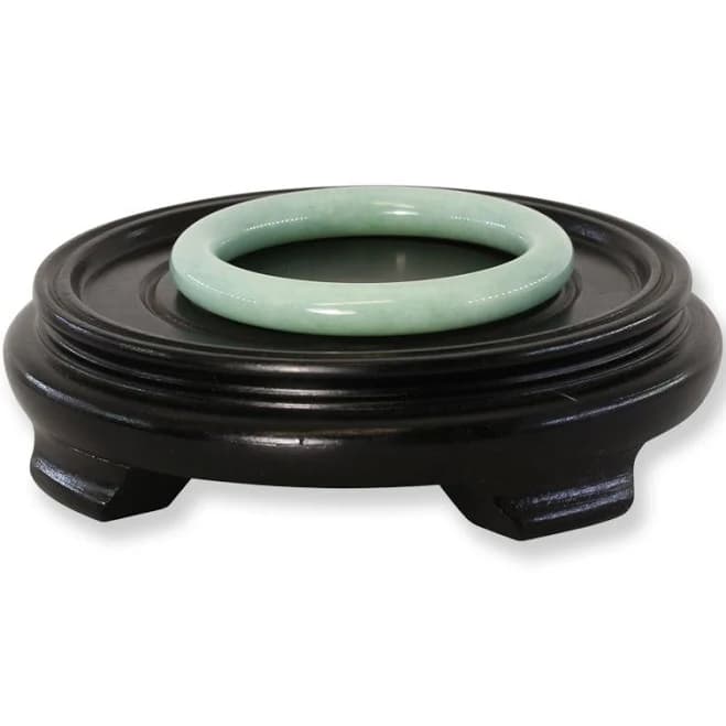 Cylindrical Bangle with Green Jadeite