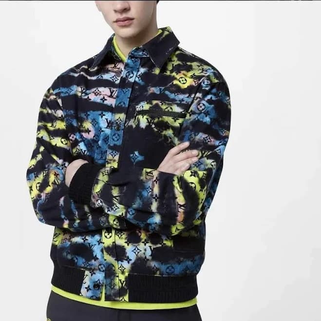 Louis Vuitton Jackets & Coats | Louis Vuitton Printed Monogram Tie-Dye Denim Shirt Men's | Color: Blue/Yellow | Size: Xl | Aimee_Ray's Closet