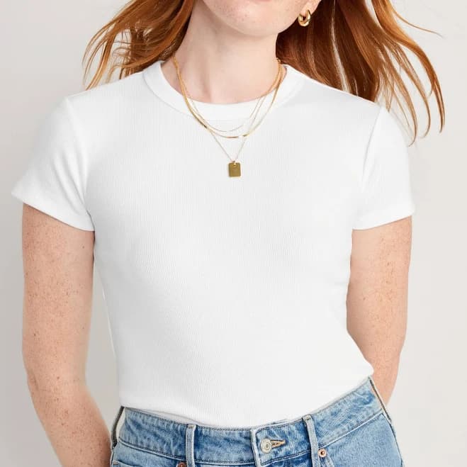 Old Navy Women's Snug Crop T-Shirt - Blue - Plus Size 2X