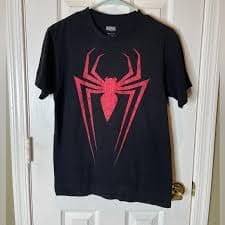 Marvel | Shirts | Marvel Black Tee With Red Spider Design | Poshmark