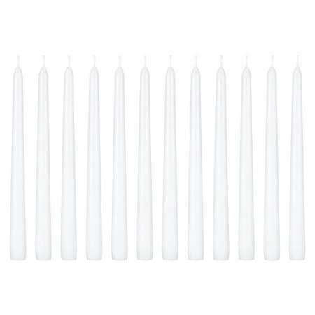 Mega Candles 12 pcs Unscented Taper Candle Hand Poured Wax Candles 10 Inch x 7/8 Inch