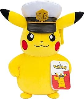 Pokemon Captain Pikachu Plush - 8-Inch Soft Plush with Captain’s Hat and Authentic Details