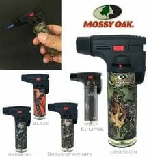 5pc SET OFFICIAL MOSSY OAK LARGE 4" CAMO WINDPROOF TORCH BUTANE LIGHTERS G67-M3