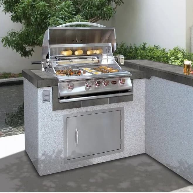 Cal Flame Kauai Q 4 Ft. L-Shaped BBQ Island BBK401