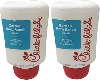 Sauce 8 oz. Squeeze Bottle 2 Pack- Resealable Container for Dipping, Drizzling, and Marinades (Garlic Herb Ranch)