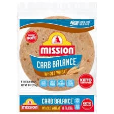 Mission Carb Balance Keto Wheat Super Soft Tortilla Wraps Fajita - 8 ct