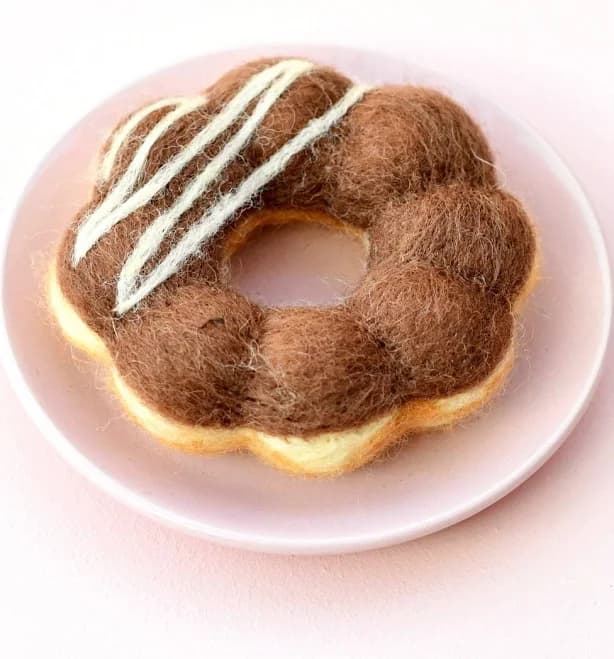 Tara Treasures Felt Chocolate Pon de Ring Mochi Donut