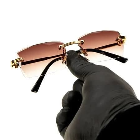 Street Knitted Rimless Square Sunglasses