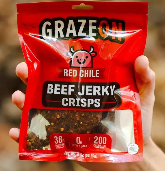 GrazeOn Red Chile Beef Jerky Crisps