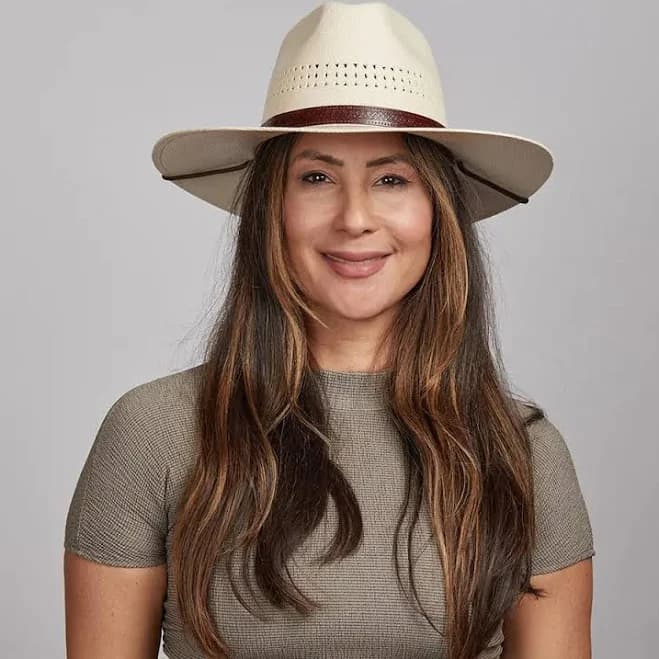 American Hat Makers Barcelona Wide Brim Straw Fedora Hat