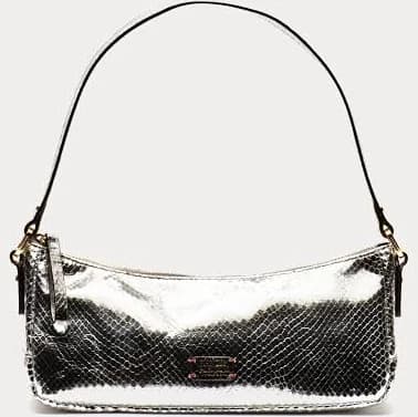Frances Valentine Women's Mia Snakeskin Embossed Metallic Leather Shoulder Bag