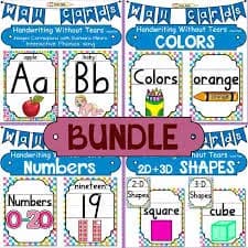 Posters: Letters, Colors, Numbers, Shapes BUNDLE Handwriting Without Tears style