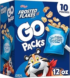 Frosted Flakes Go Packs Cereal, Kids Snacks, Lunch Snacks, Original, 12oz Box (10 Pouches)