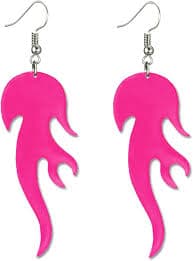 Amazon.com: MALOYANVE Acrylic Fire Flame Earrings for Women Exaggerated Lightweight Unique Geometric Fire Shaped Dangle Drop Earrings Cosplay Halloween Party Statement Jewelry Gifts (Hot Pink): Clothing, Shoes & Jewelry