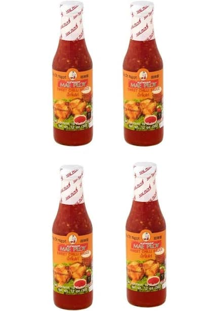 4 Pack Mae Ploy Sweet Chili Sauce 12 Oz Bottles | Mild Thai Dipping &