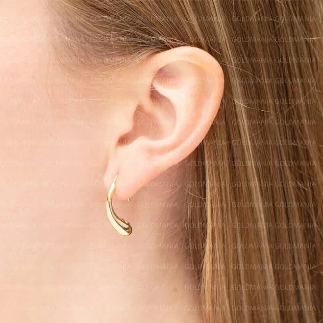 14K Yellow Gold Twisted Teardrop Dangle Earrings