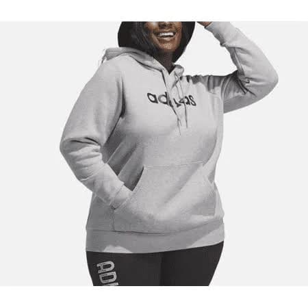 Adidas Women's Plus Size Pullover Logo Grey New Adult