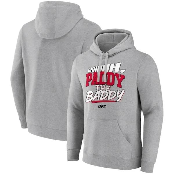 Men's Gray Paddy Pimblett Oh, Paddy The Baddy Pullover Hoodie