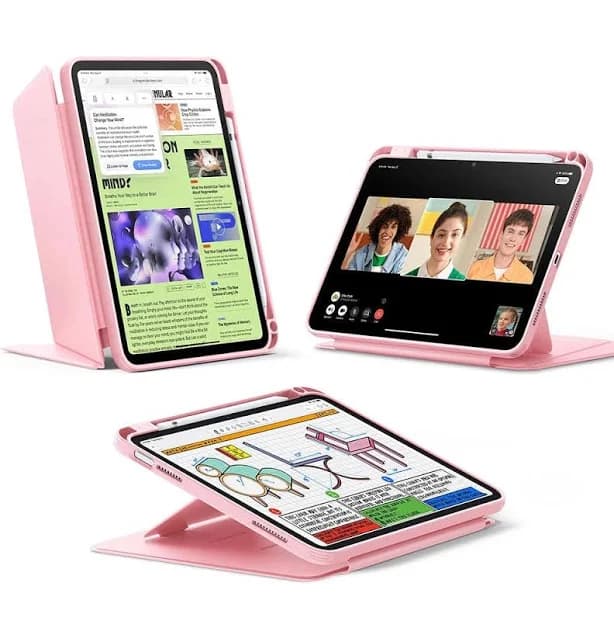 ESR Pink IPad(A16) Case with Pencil Holder and Screen Protector
