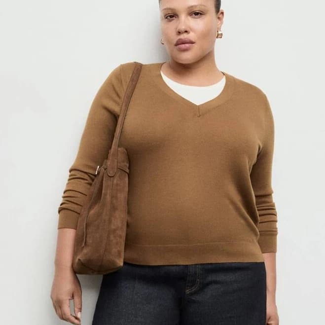 MANGO V-Neck Knit Sweater