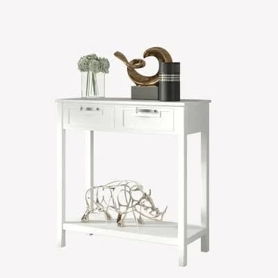 costway Console Sofa Table with 2 Drawers and Bottom Shelf