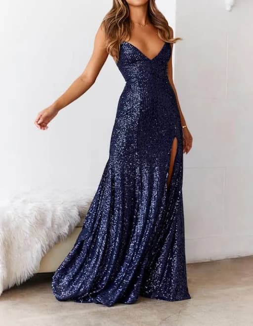 Dear Emilia Shimmer Lake Sequin Maxi Dress