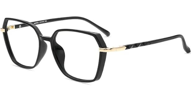 Firmoo Black Polygon Prescription Glasses Frame TR12961