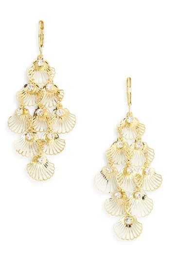 EYE CANDY LOS ANGELES Fatimah Cubic Zirconia Fan Chandelier Earrings