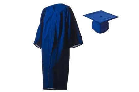 Royal Blue Matte Graduation Gown, Cap and Tassel Sets