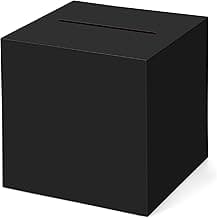 Hooqict Black Card Box Holder with Slot 10" Wedding Grad Gift Card Box for Party Reception, Graduation, Birthday, Retirement, Raffle Ticket Money Envelope Holder
