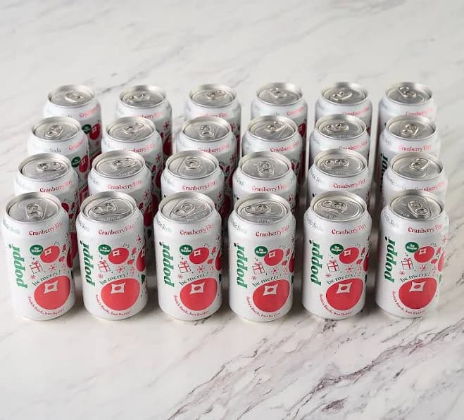 Poppi (24) 12oz Cans 5g Sugar Soda,Cran Fizz