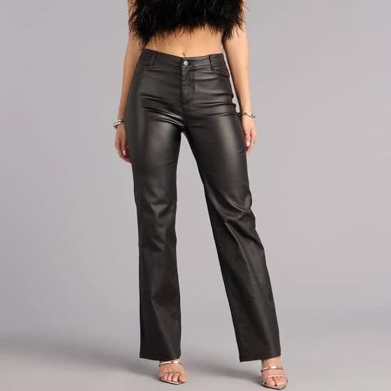 Windsor Walking The Walk Faux Leather Straight Leg Pants