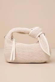Ivory Woven Bag - Knotted Shoulder Bag - Woven Crossbody Bag - Lulus