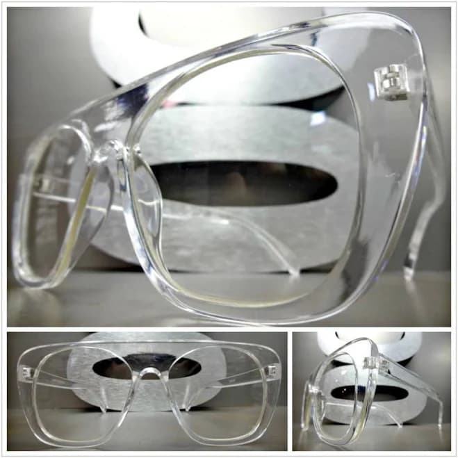 Mens Or Women Vintage Retro Style Clear Lens Eye Glasses Large