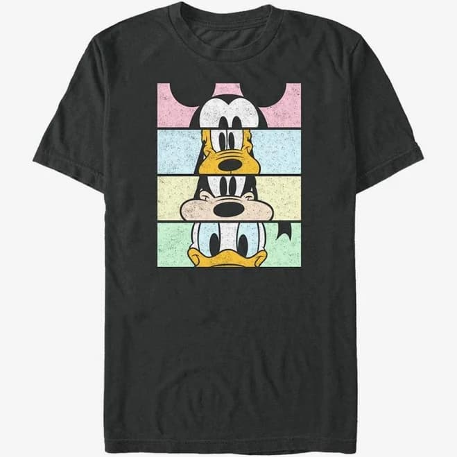 Men's Mickey & Friends Distressed Group Cropped Portraits Graphic Tee