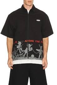 Pleasures Fairies Zip Shirt in Black | FWRD