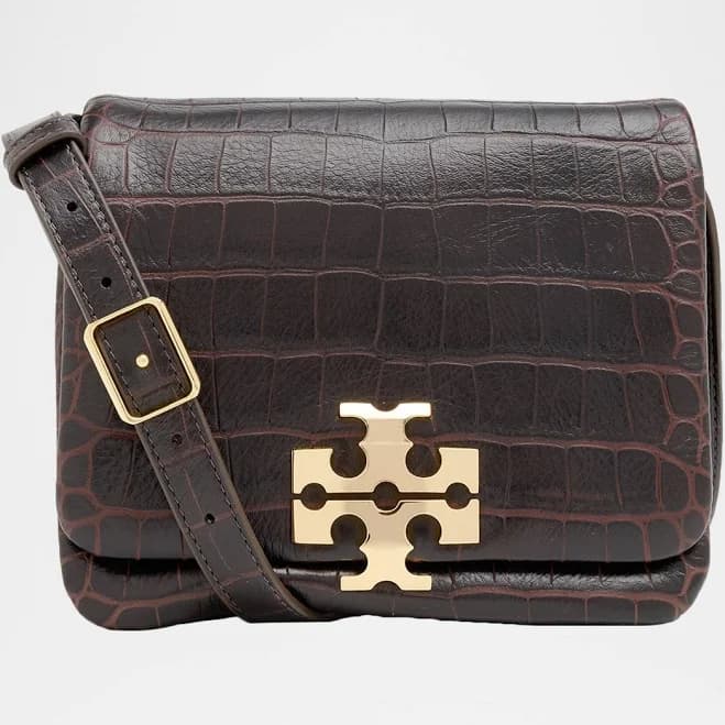 Tory Burch Women's Kira Croc-Embossed Leather Shoulder Bag