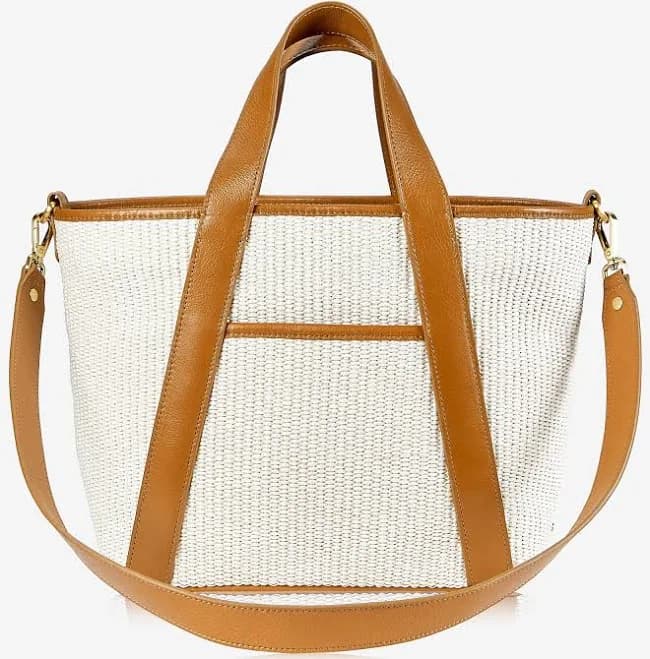 Gigi New York Harper Raffia and Leather Tote Bag