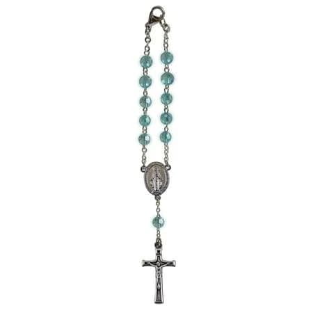 Cathedral Art December/Blue Zircon Birthstone Car Rosary