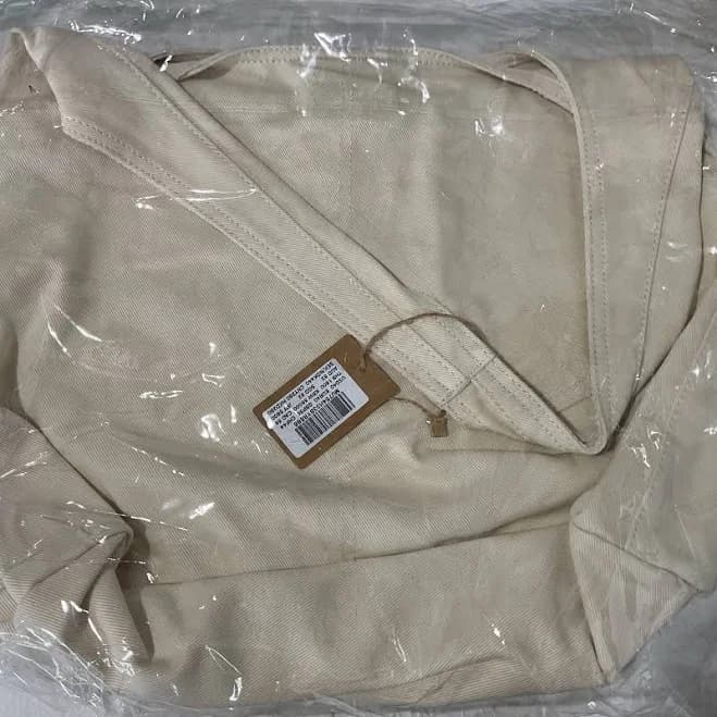 Brandy Melville Cream Colored Fabric Snap Close Tote Bag W Smaller